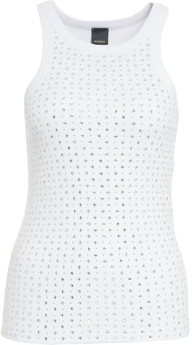 Pinko Top with rhinestone embellishment 'Annita' Wit
