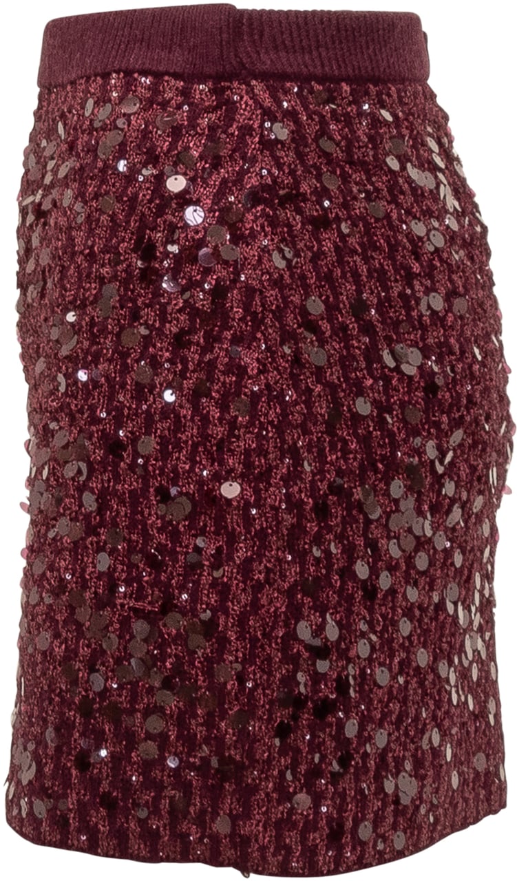 Pinko Pinko Gonna Gimme Mini Bordeaux con Paillettes Maroon
