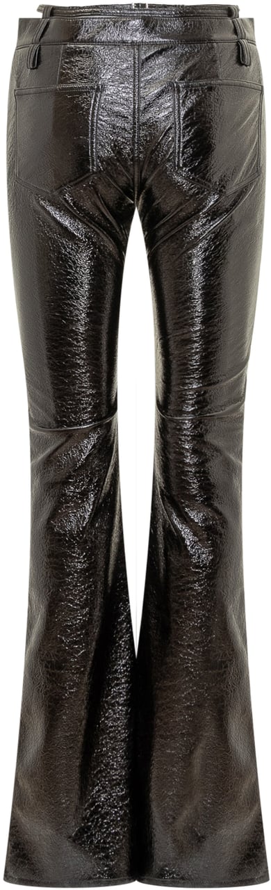 Pinko Pinko Pantaloni Rocio a Zampa Effetto Vernice Zwart