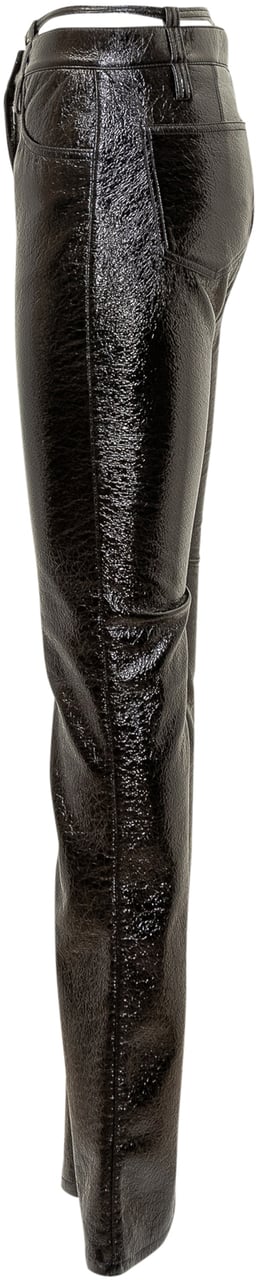 Pinko Pinko Pantaloni Rocio a Zampa Effetto Vernice Zwart