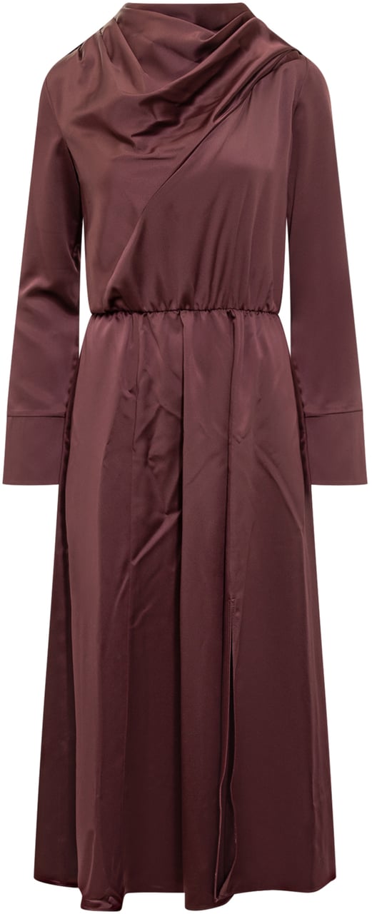 Pinko Pinko Abito Camite con Drappeggio e Vita Elasticizzata Rood