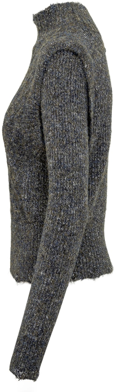 Pinko Maglione Pinko Lurex Grigio con Collo Alto Donkergrijs