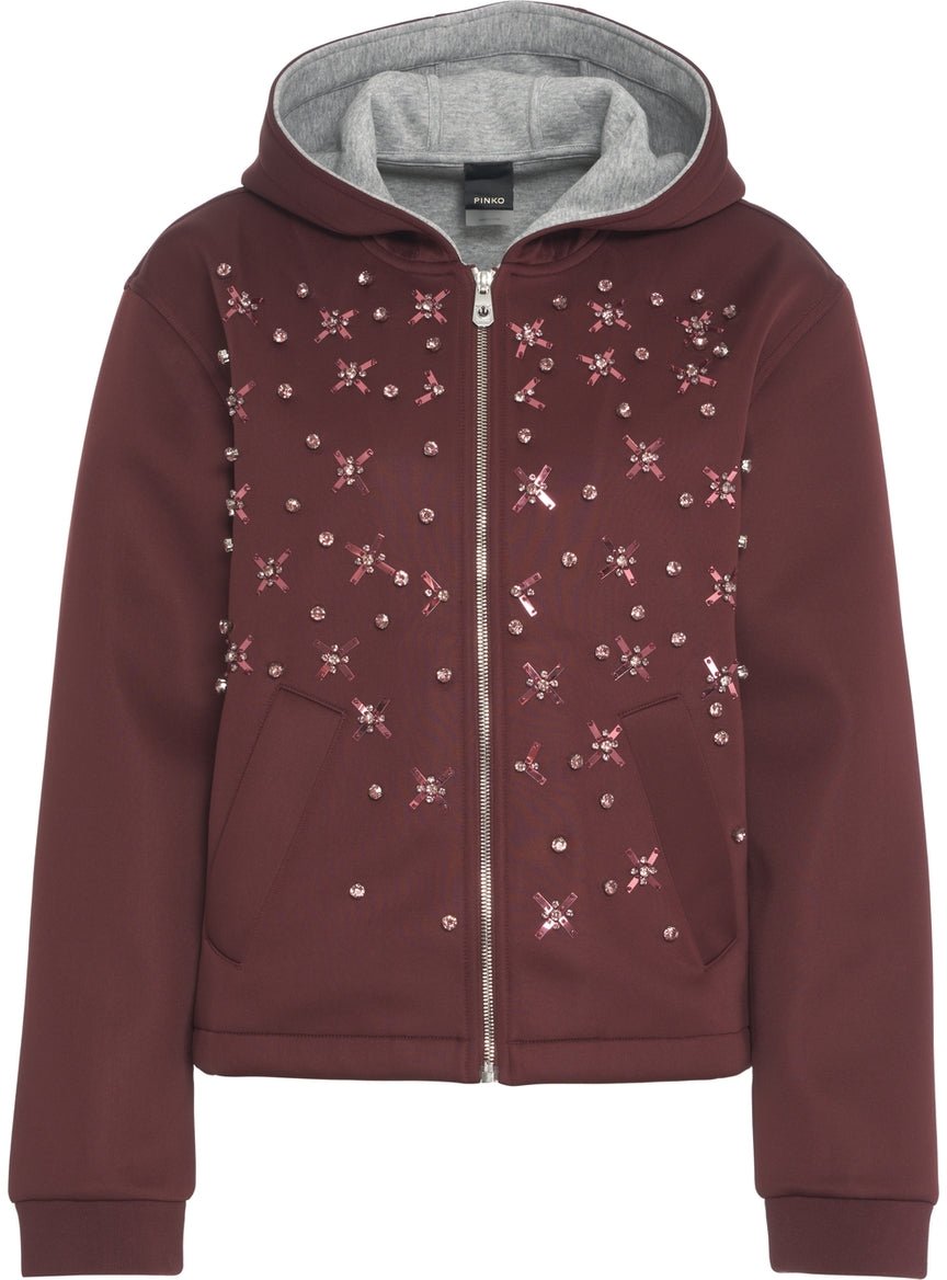 Pinko Hooded jacket with appliques Rood