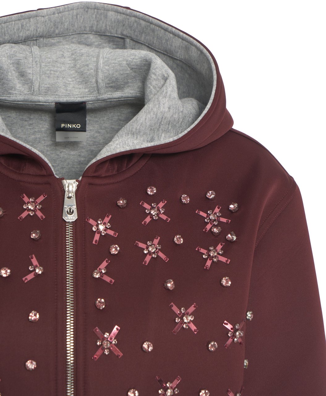 Pinko Hooded jacket with appliques Rood