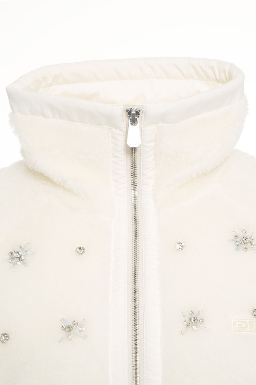 Pinko Giacca in ecopelliccia con strass Wit
