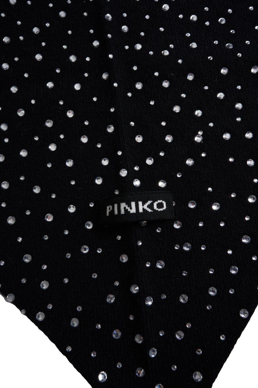 Pinko Scarf with rhinestones 'Svizzera' Zwart