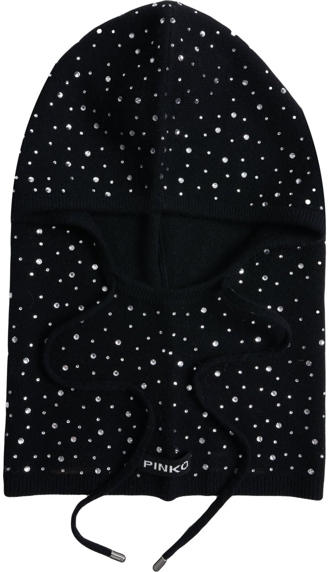 Pinko Balaclava with rhinestones 'Finlandia' Zwart