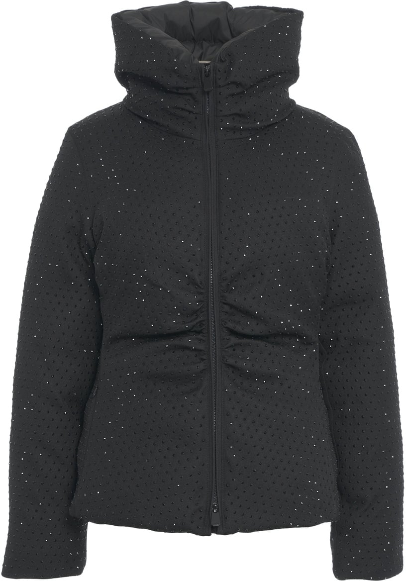 Pinko Down jacket with rhinestones Zwart