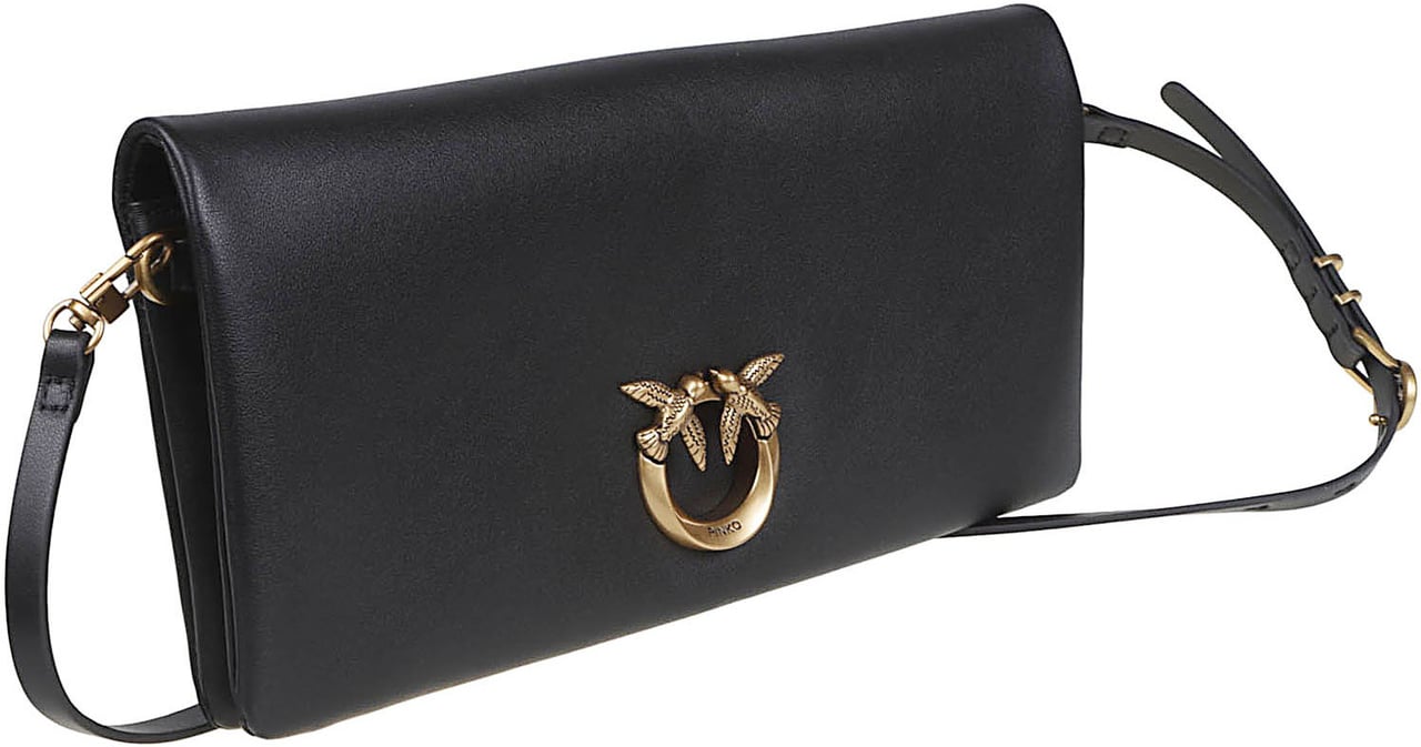 Pinko Click Soft Horizontal Classic Bag Black Zwart