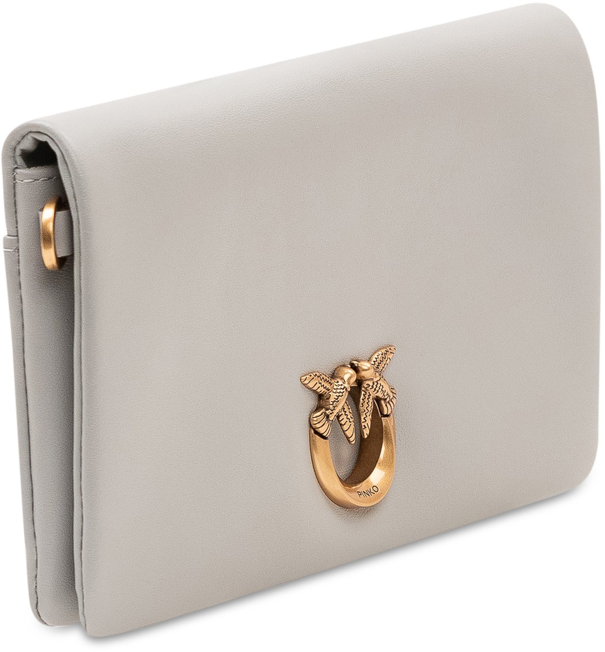 Pinko Borsa a Spalla Click Soft con Patta e Logo Grijs