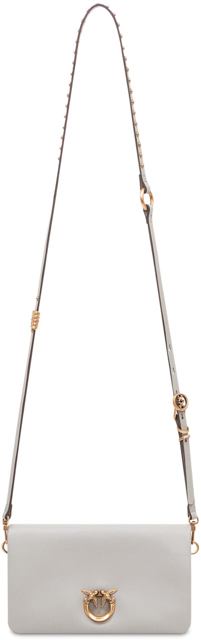 Pinko Borsa a Spalla Click Soft con Patta e Logo Grijs