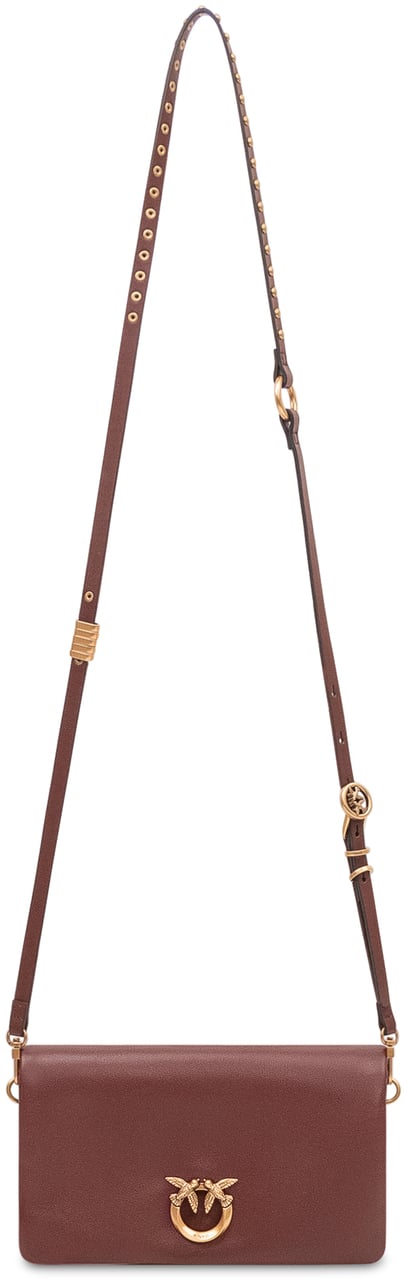 Pinko Borsa a Spalla Click Soft con Patta e Logo Maroon