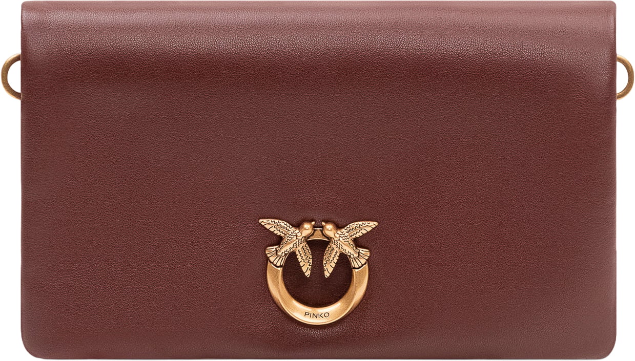Pinko Borsa a Spalla Click Soft con Patta e Logo Maroon