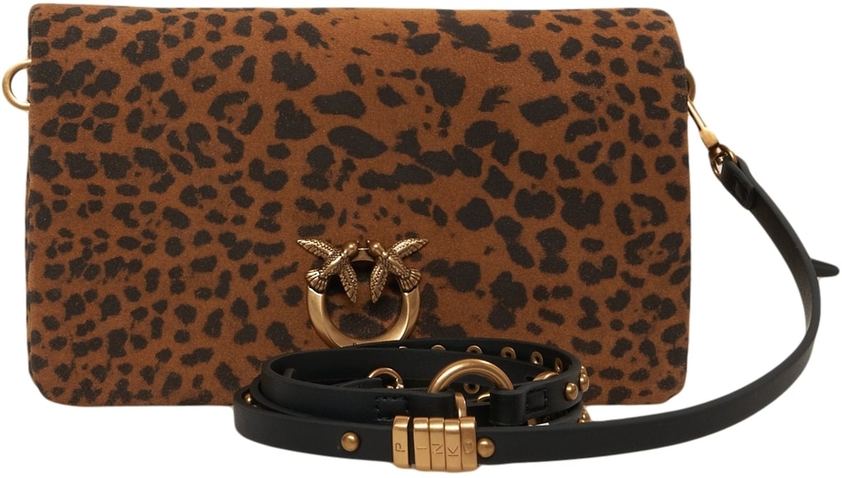Pinko Shoulder bag with animal print Bruin