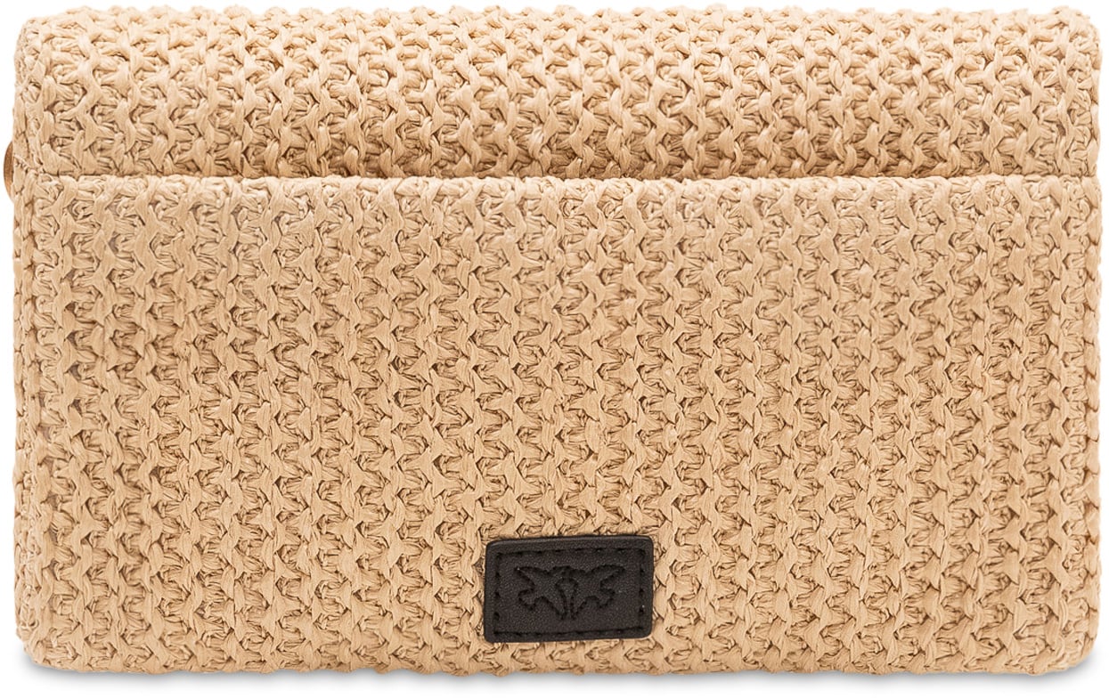 Pinko Borsa Click Soft con Patta e Trama Intrecciata Beige