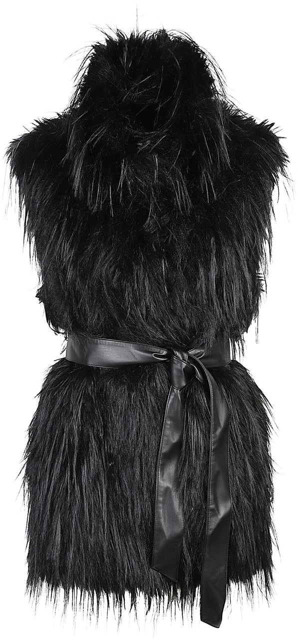 Pinko Neva Faux Fur Vest Black Zwart
