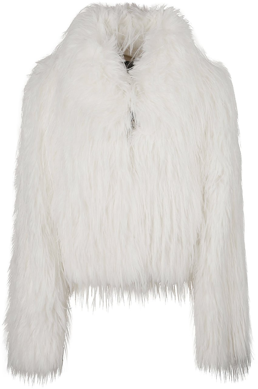 Pinko Amparo Faux Fur Caban White Wit