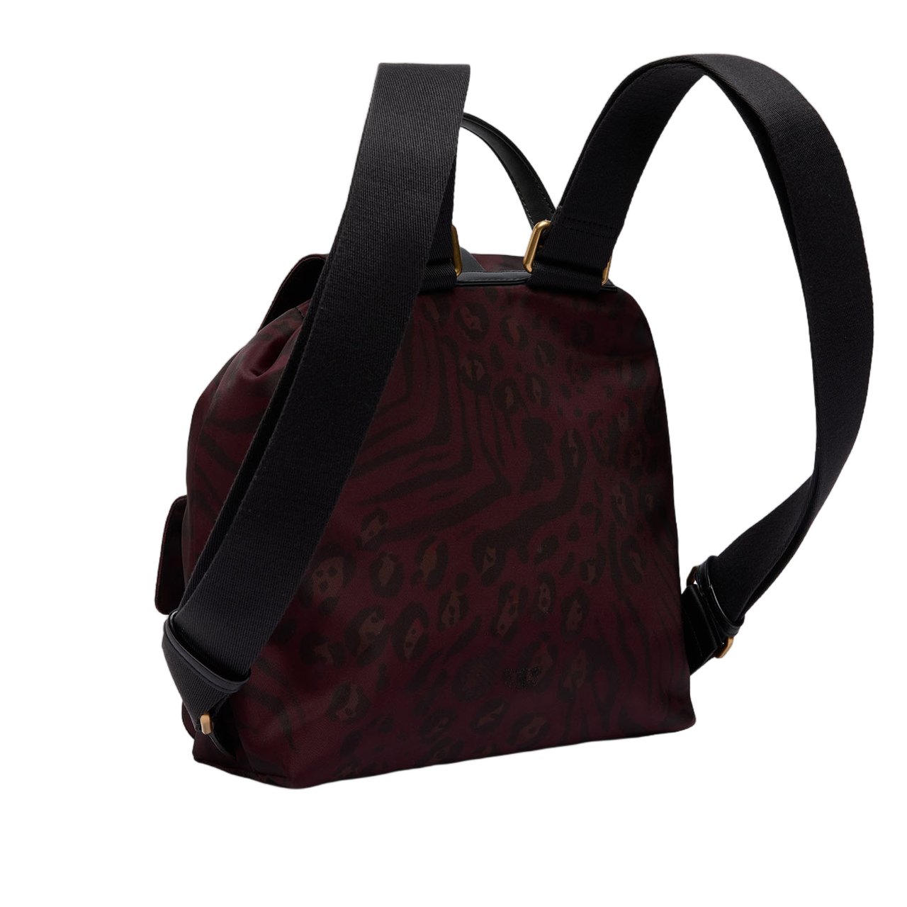 Pinko Nylon Backpack with Flap Closure and Signature Love Birds Logo Zwart
