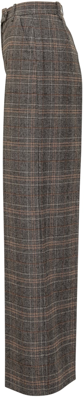 Pinko Pinko Pantaloni a Quadri a Gamba Larga Beige