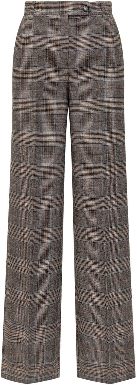 Pinko Pinko Pantaloni a Quadri a Gamba Larga Beige