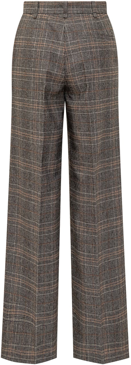 Pinko Pinko Pantaloni a Quadri a Gamba Larga Beige