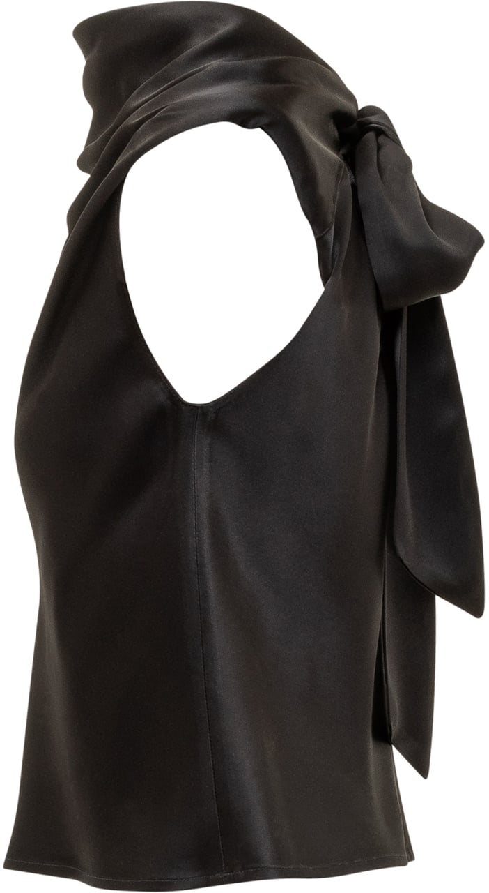 Pinko Top Pinko Adelita in Raso con Fiocco Zwart