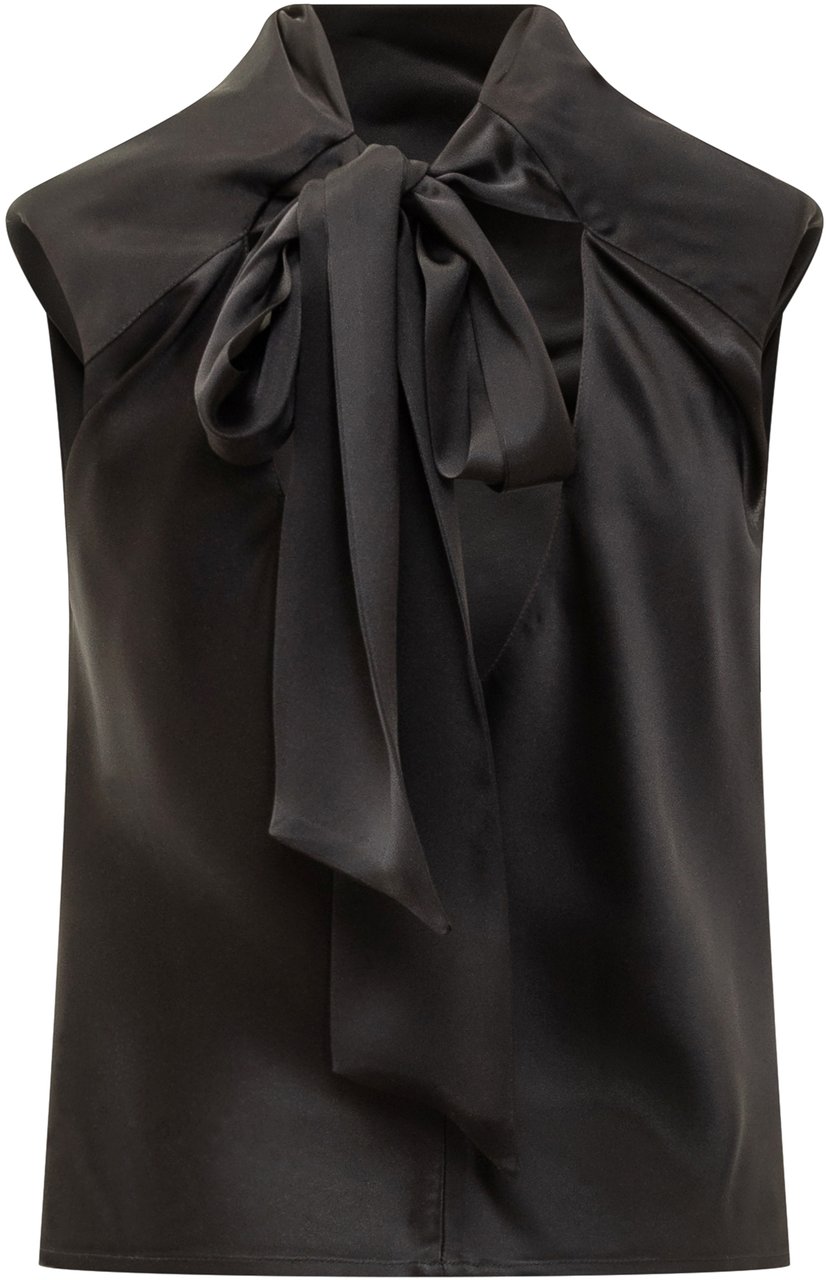 Pinko Top Pinko Adelita in Raso con Fiocco Zwart