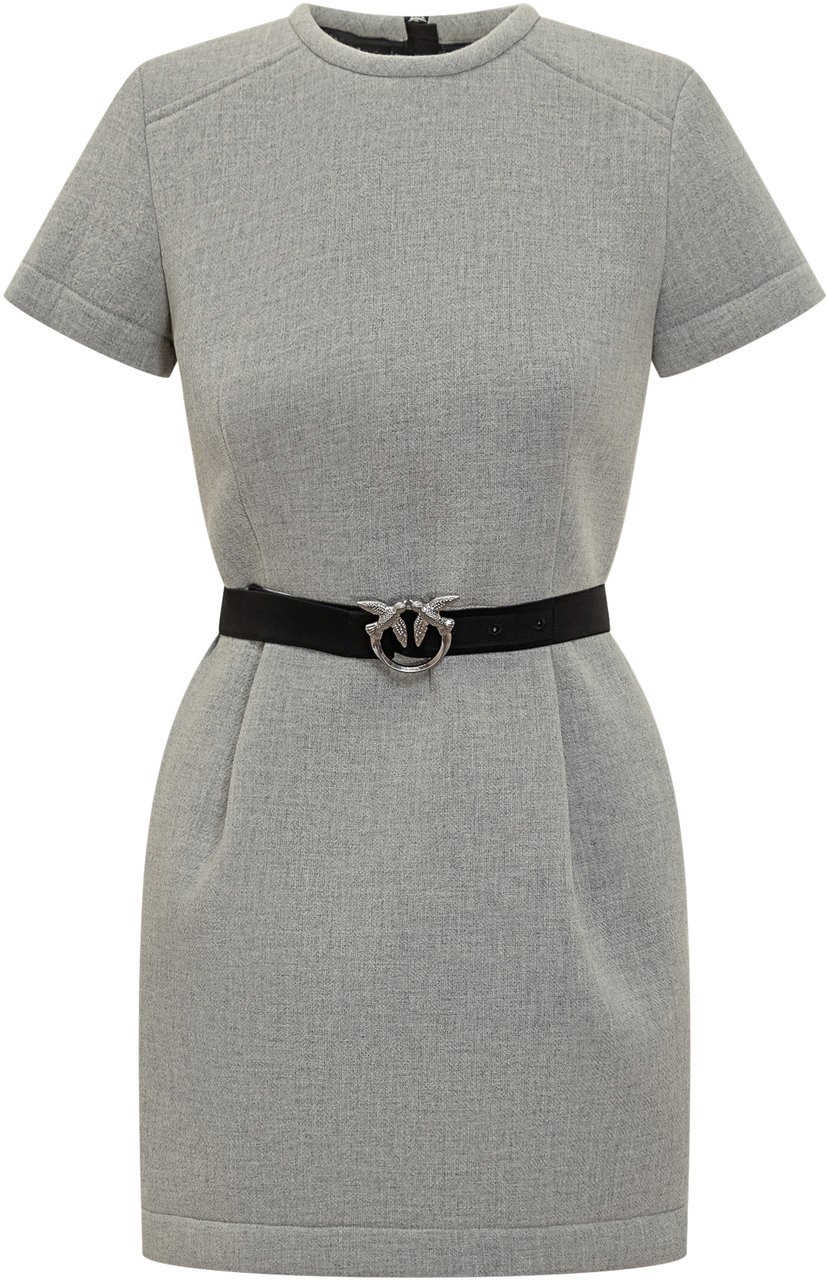 Pinko Pinko Abito Grigio con Cintura Love Birds Grijs