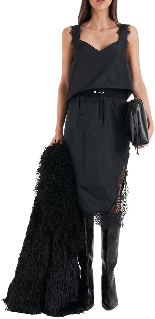 Pinko Top with lace details 'Florina' Zwart