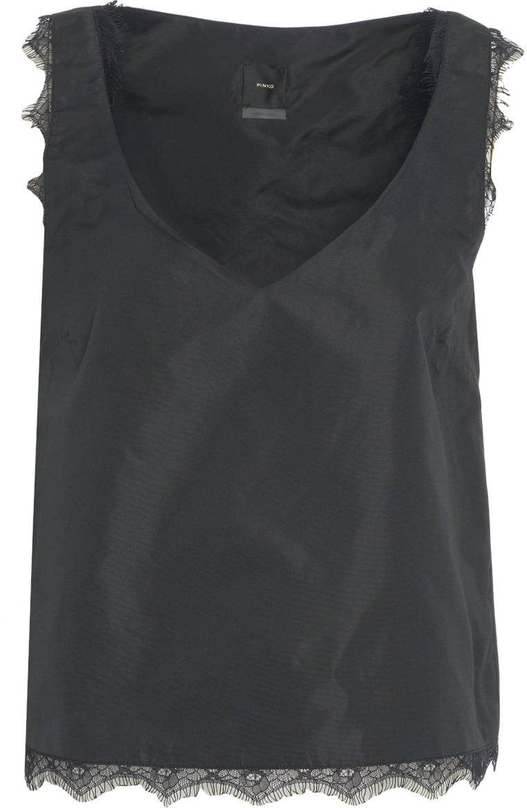 Pinko Top with lace details 'Florina' Zwart