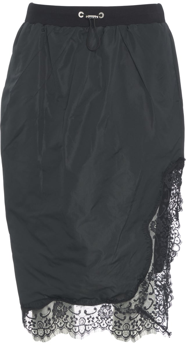 Pinko Gonna con dettagli in pizzo 'Cipriana' Zwart