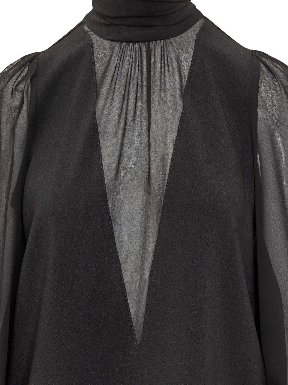 Pinko Abito Corto Pinko Nero con Maniche Trasparenti Zwart