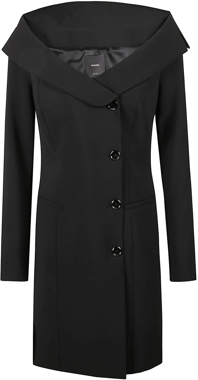 Pinko Rosemarie Mini Dress Black Zwart