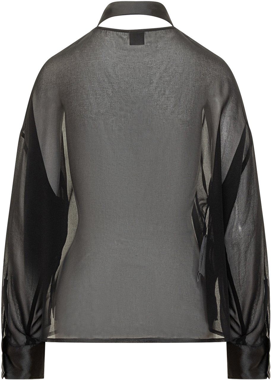 Pinko Pinko Camicia in Organza Trasparente Zwart