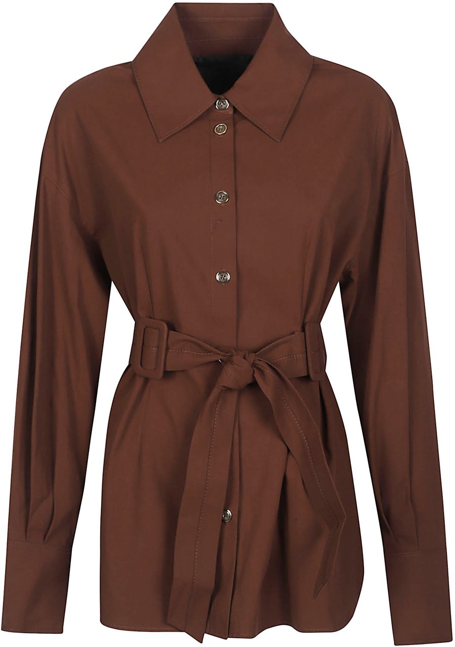 Pinko Cheryl Overshirt Jacket Brown Bruin