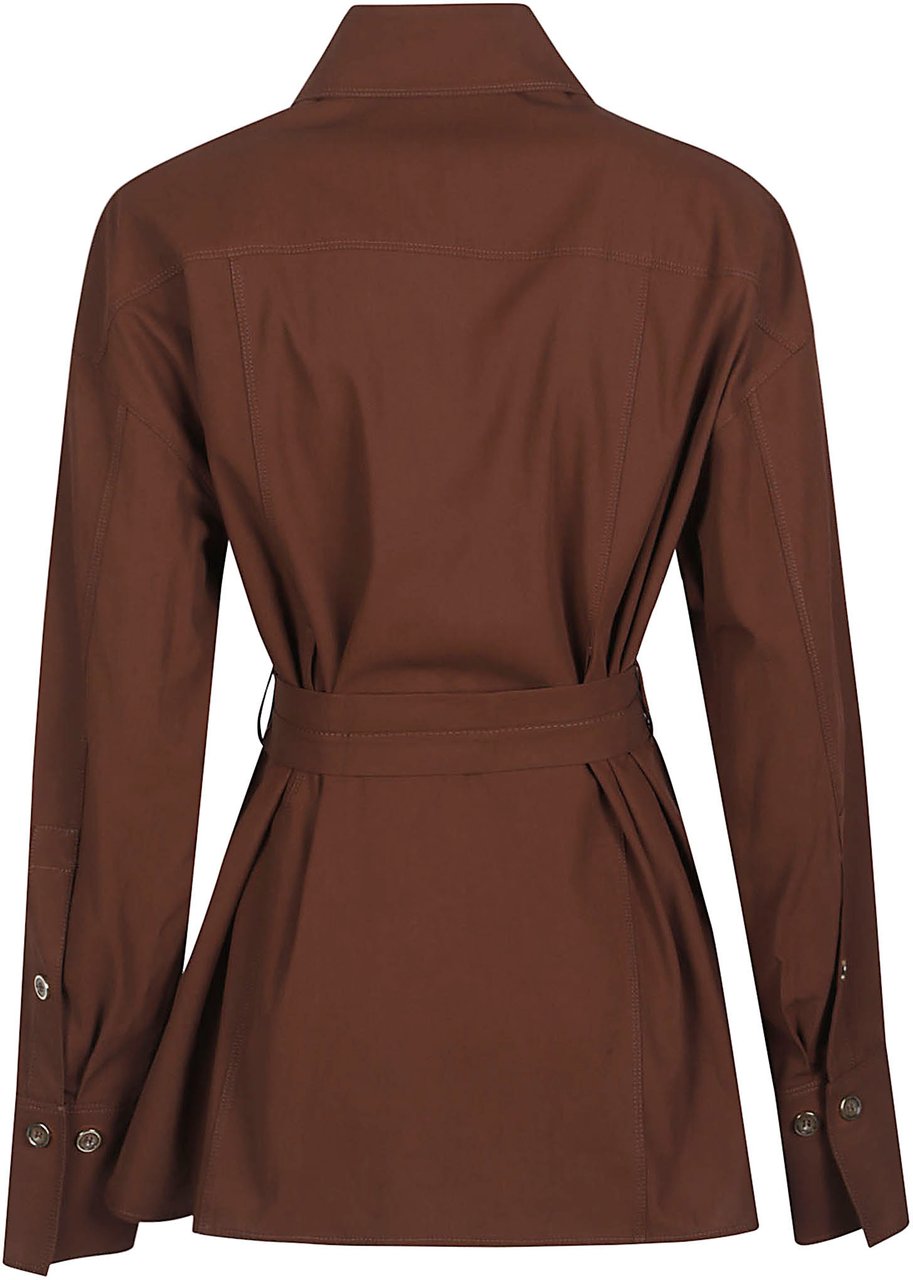 Pinko Cheryl Overshirt Jacket Brown Bruin