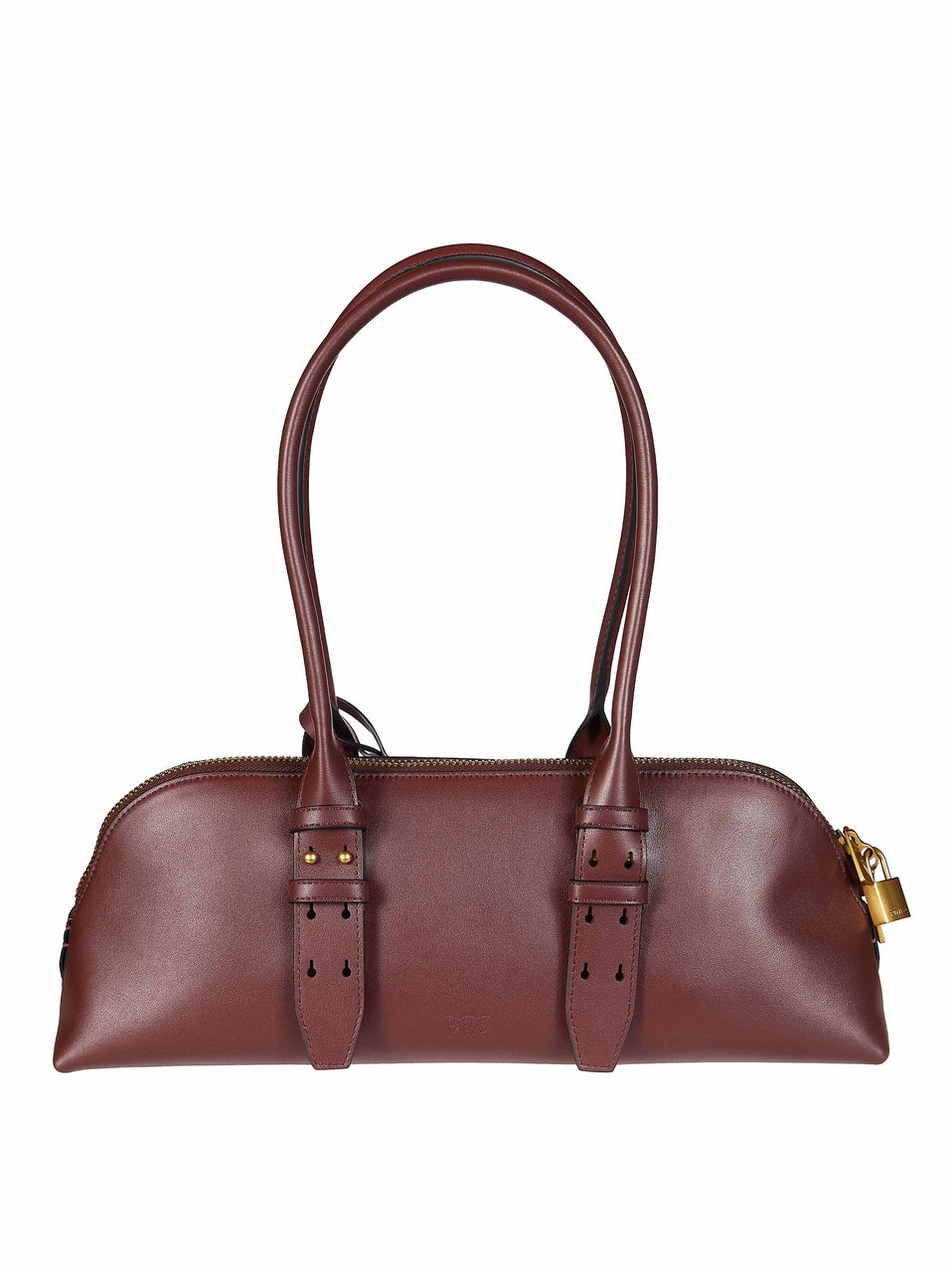 Pinko Bowling Baguette Big Smooth Handbag Bruin