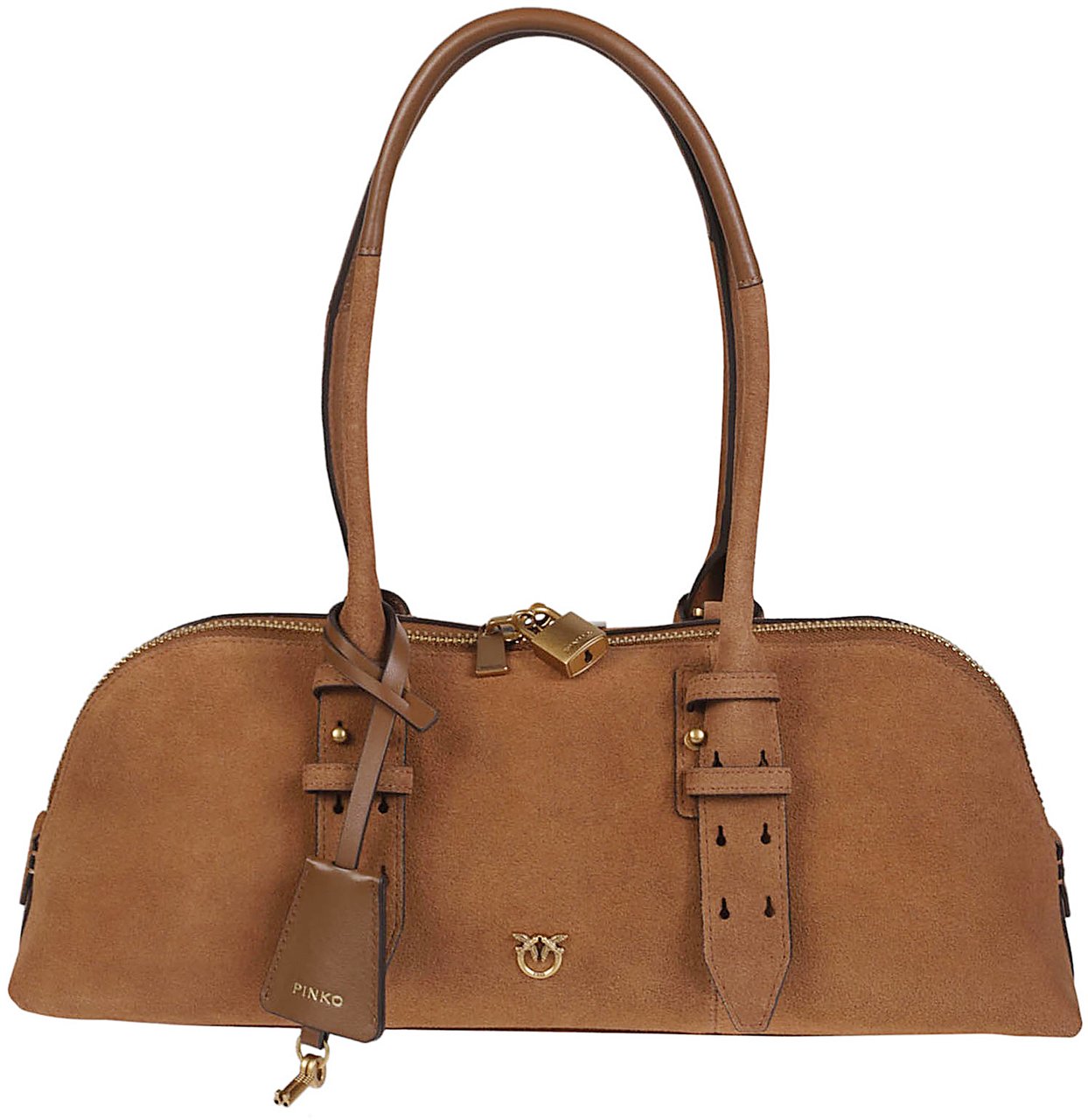 Pinko Bowling Baguette Big Bag Brown Bruin