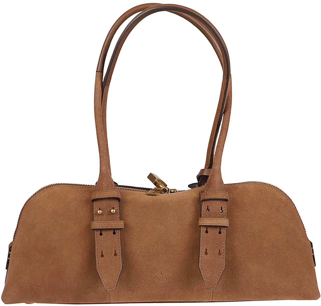 Pinko Bowling Baguette Big Bag Brown Bruin