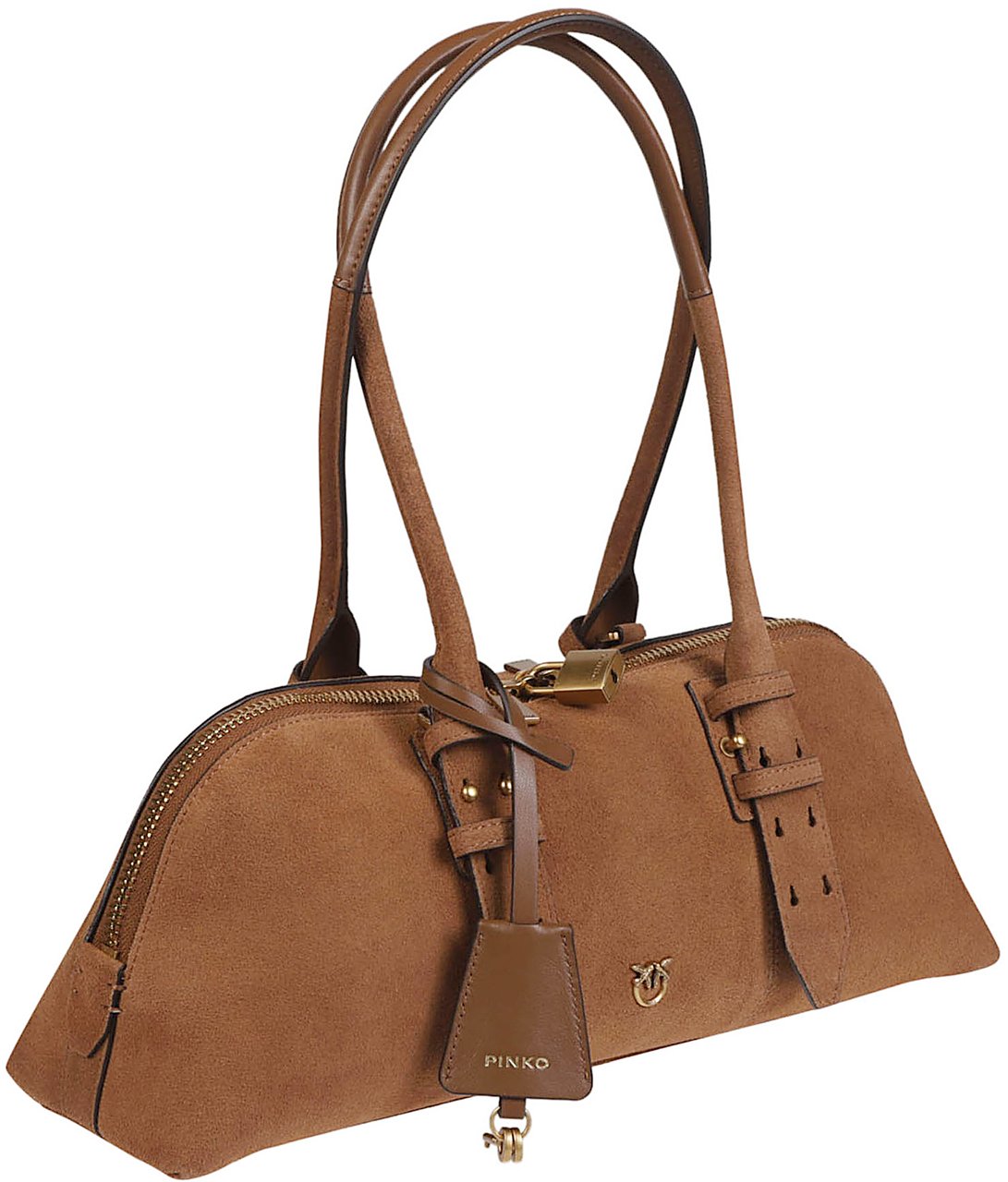 Pinko Bowling Baguette Big Bag Brown Bruin