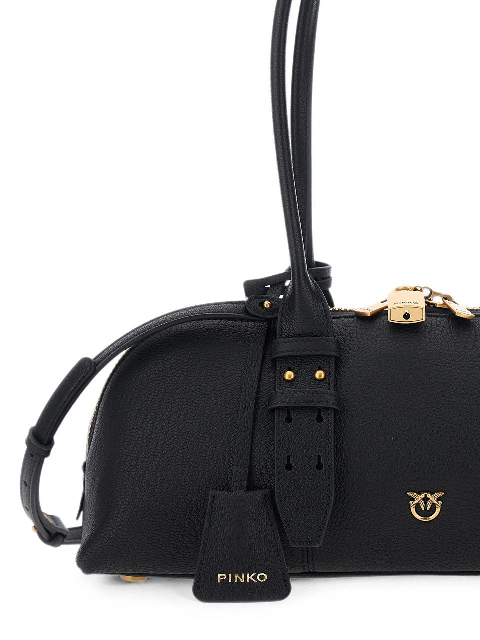 Pinko Horizontal Big Sheep Handbag with Gold Accents Zwart