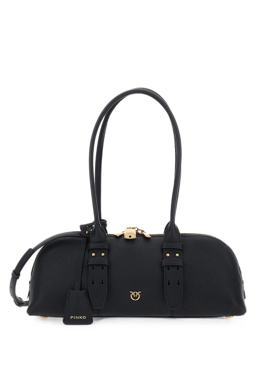Pinko Horizontal Big Sheep Handbag with Gold Accents Zwart