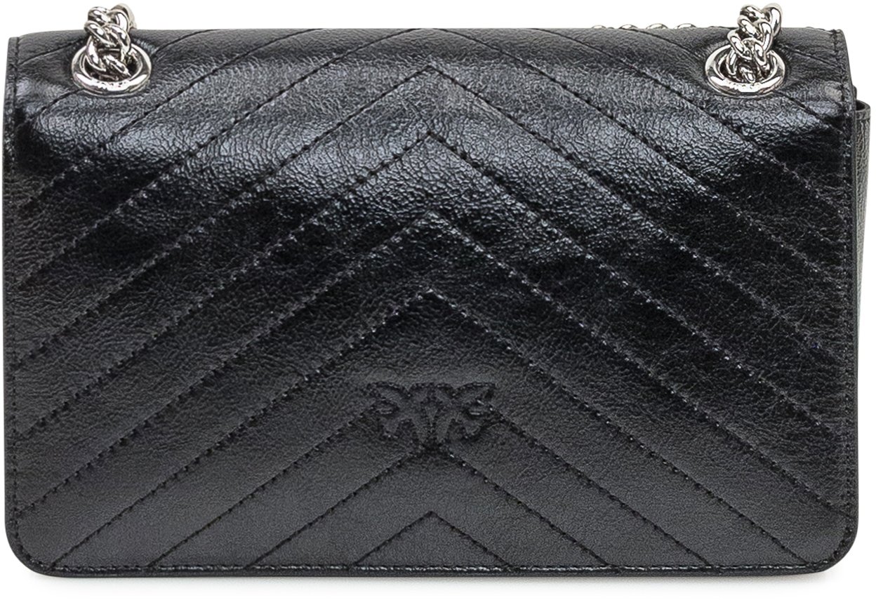Pinko Pinko Love Mini Puff in pelle trapuntata Zwart