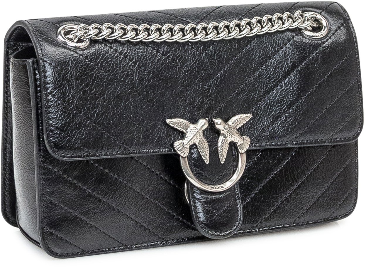 Pinko Pinko Love Mini Puff in pelle trapuntata Zwart