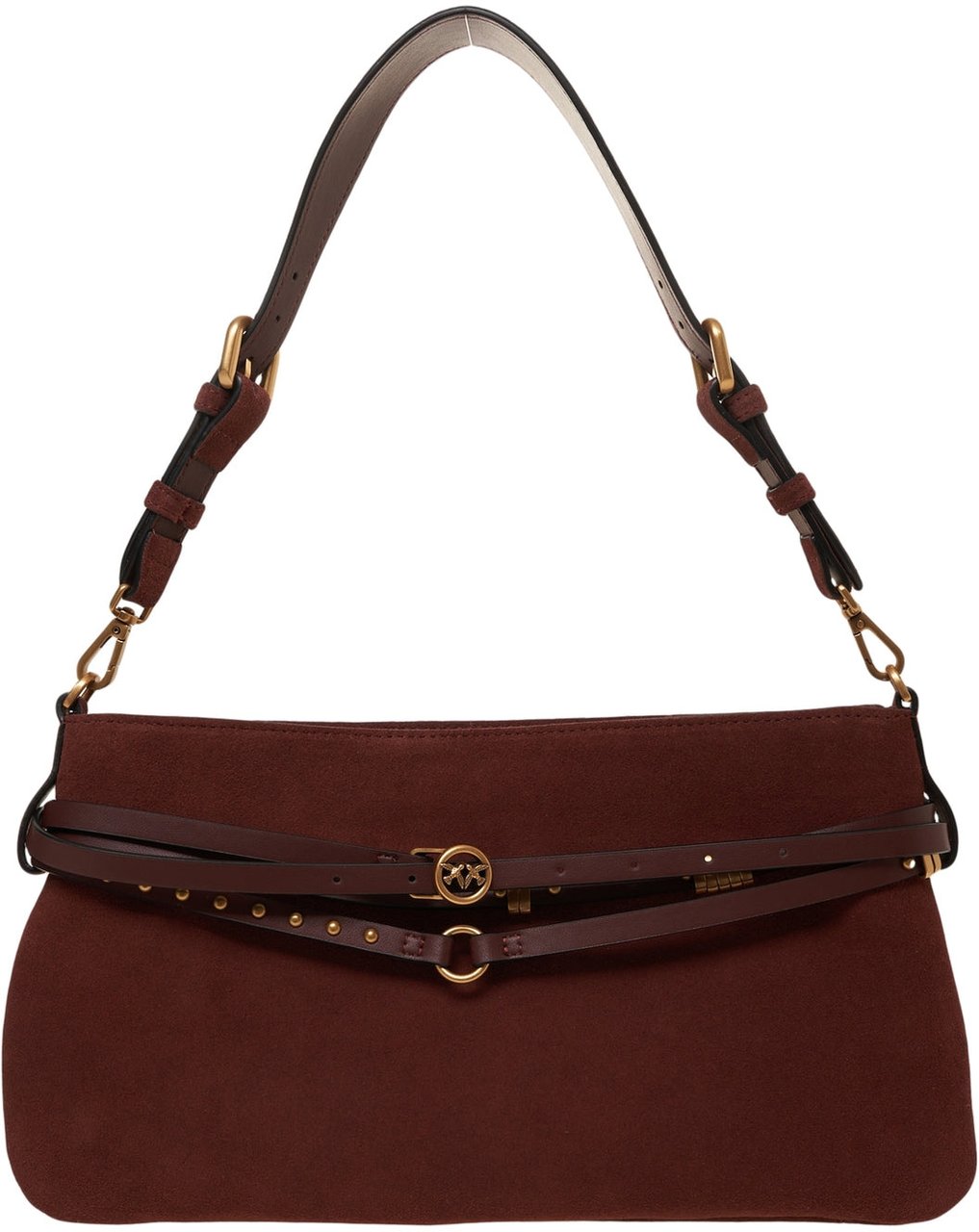 Pinko Suede shoulder bag 'Belt Bag' Beige