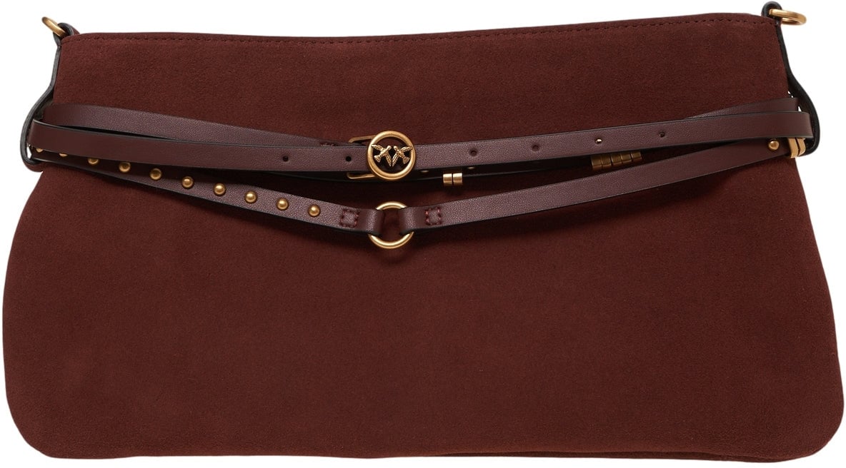 Pinko Suede shoulder bag 'Belt Bag' Beige