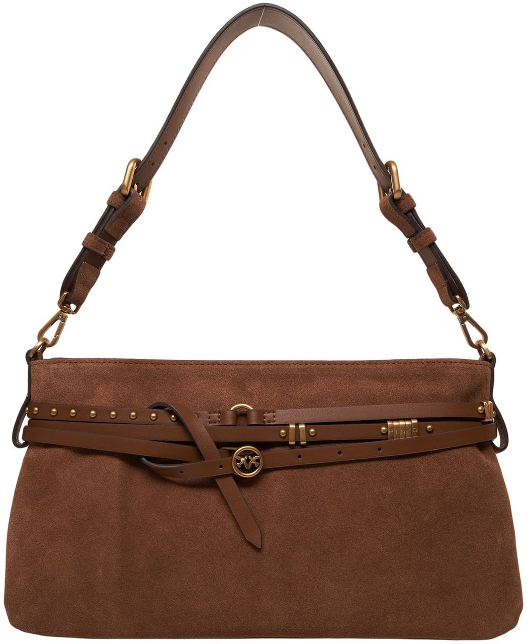 Pinko Suede shoulder bag 'Belt Bag' Bruin