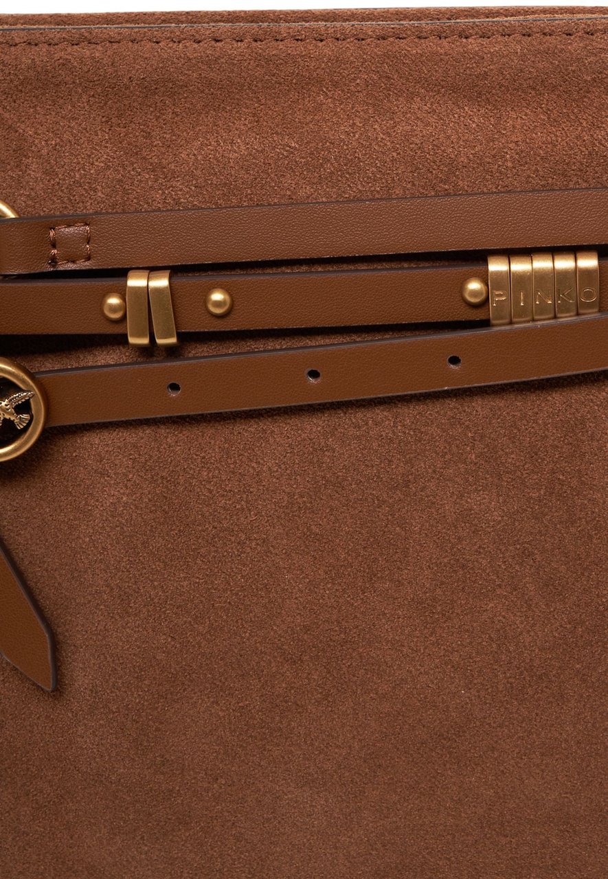 Pinko Suede shoulder bag 'Belt Bag' Bruin