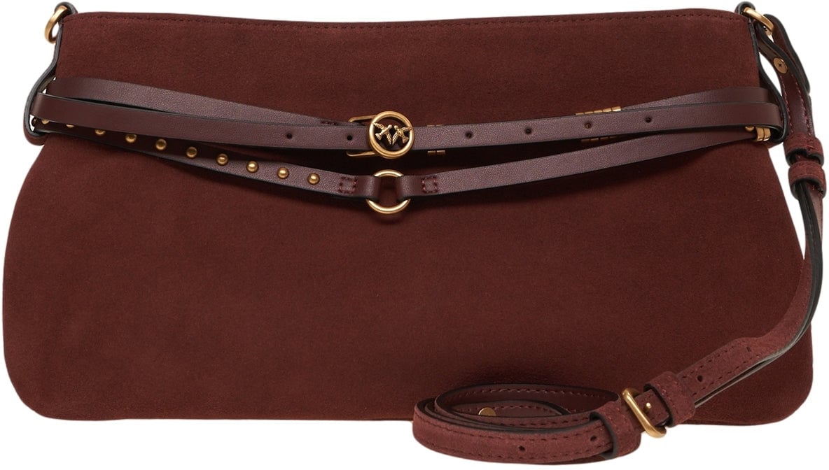 Pinko Suede shoulder bag 'Belt Bag' Beige