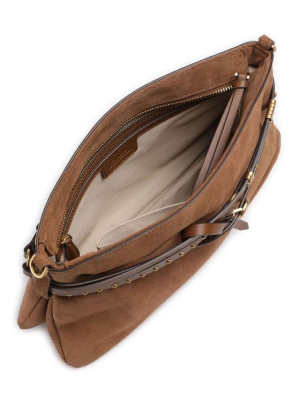 Pinko Classic Suede Gold-tone Handbag Bruin